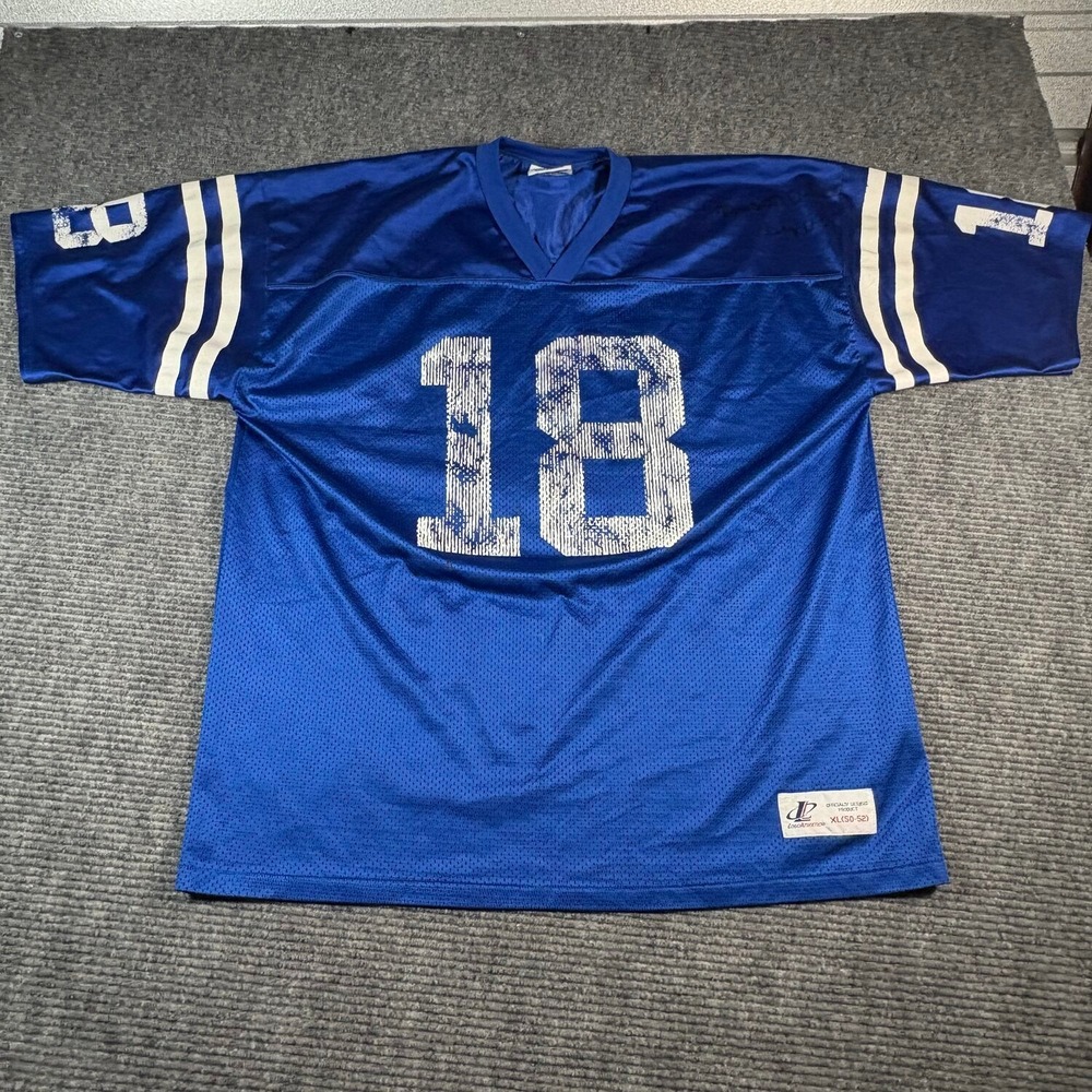 Vtg Logo Athletic Colts Peyton Manning Jersey Mens XL Blue Fair Distressed 18